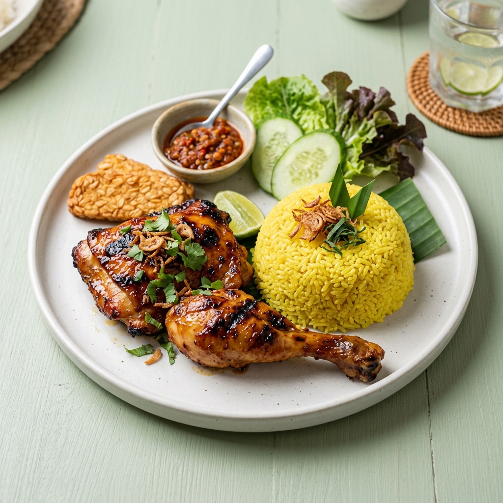 Menu Andalan SukaMasak - Paket Nasi Kuning Ayam Bakar Madu
